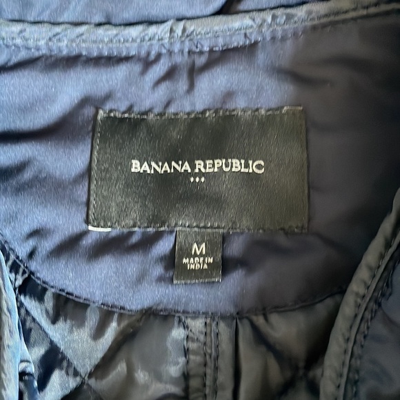 Banana Republic Jacket Womens M Navy Blue Quilted Sporty Zip Up - Picture 2 of 4